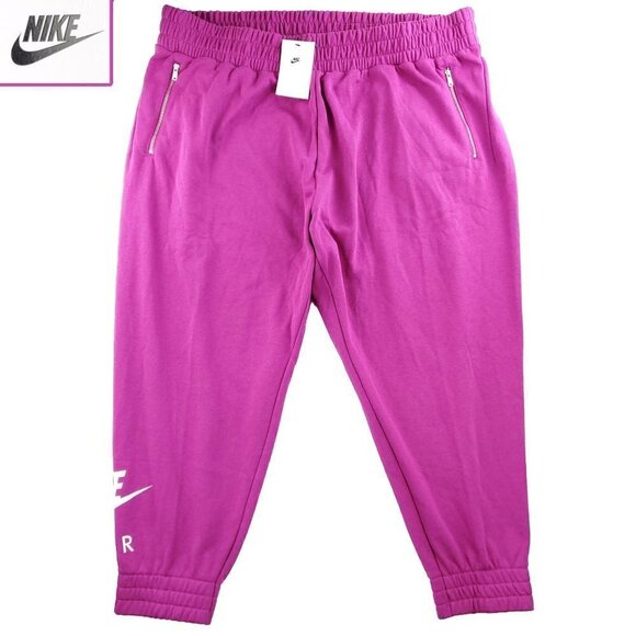 Nike Air Fleece Jogger Sweatpants Pockets Plus Size Pink Fuschia Women's 2X NWT - Picture 1 of 10